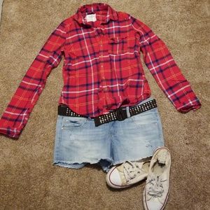 Abercrombie & Fitch Red Plaid Shirt